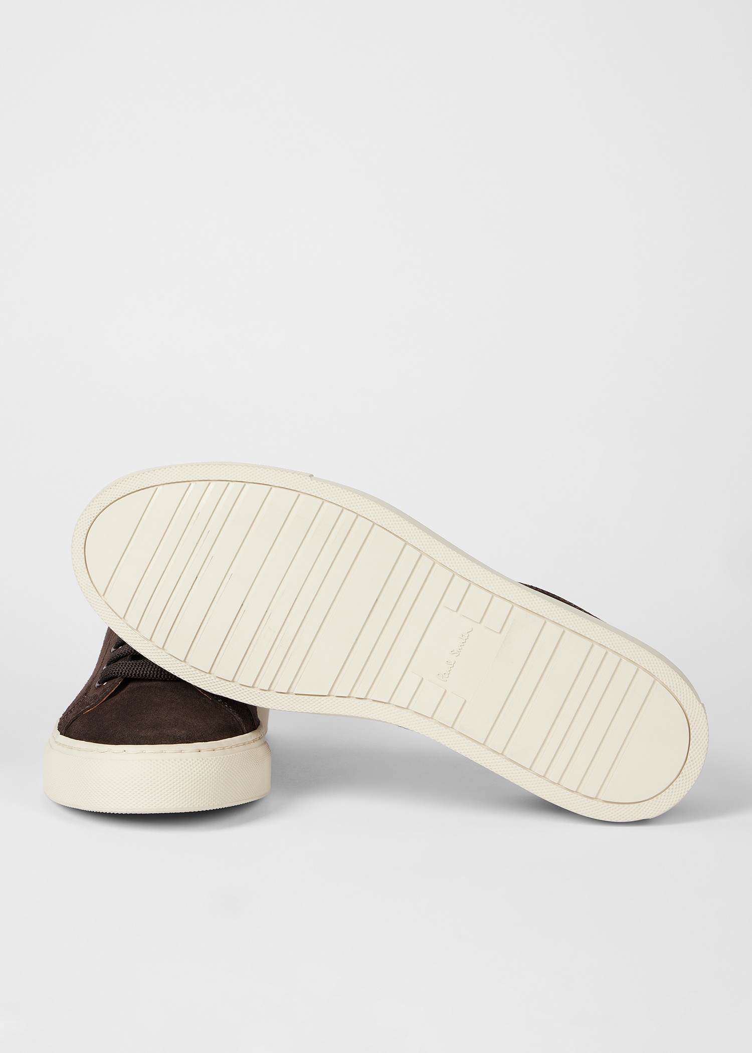 Chocolate Brown Suede 'Beck' Trainers With 'Signature Stripe' Heel Panels - 4