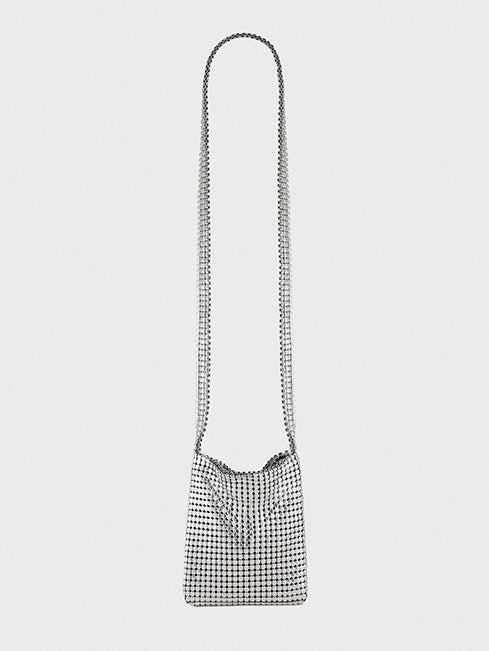 Paco Rabanne MINI SILVER PIXEL BAG REVERSIBLE