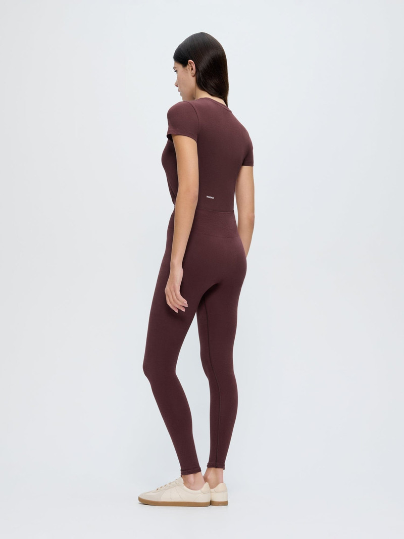 Womens Cotton-Stretch Leggings - Chestnut Maroon 5