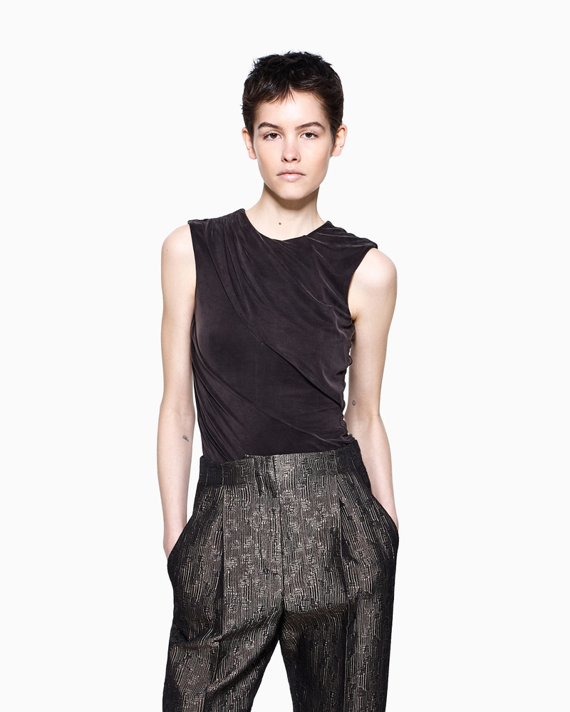 GIORGIO ARMANI CUPRO JERSEY TOP outlook