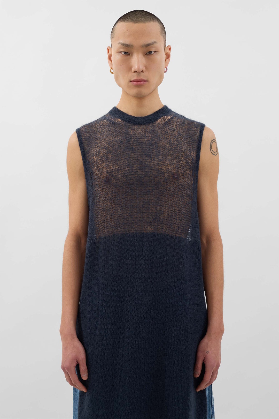 LONG VEST MOHAIR / deep blue - 2