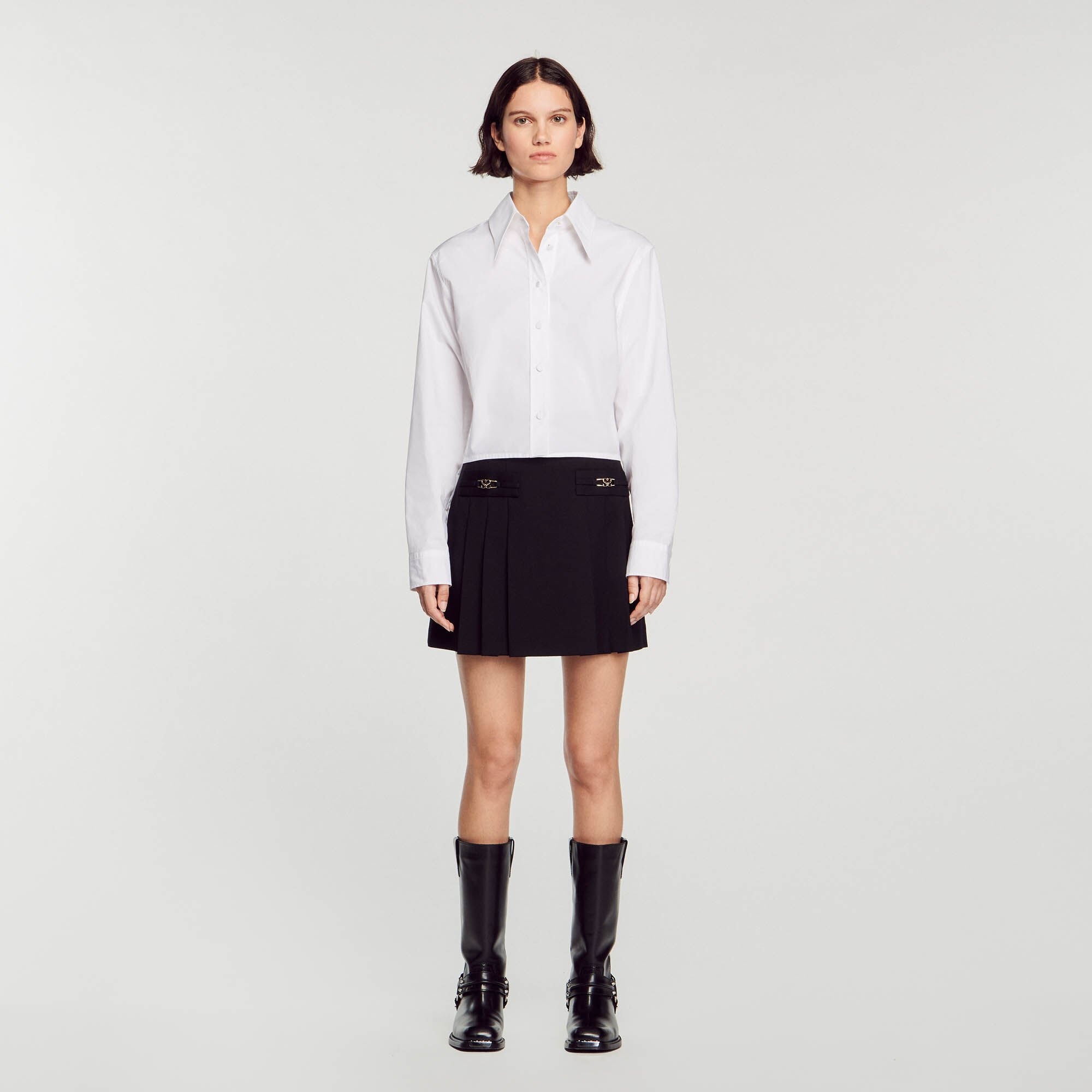 SHORT SKIRT WITH STITCHED PLEATS - 2