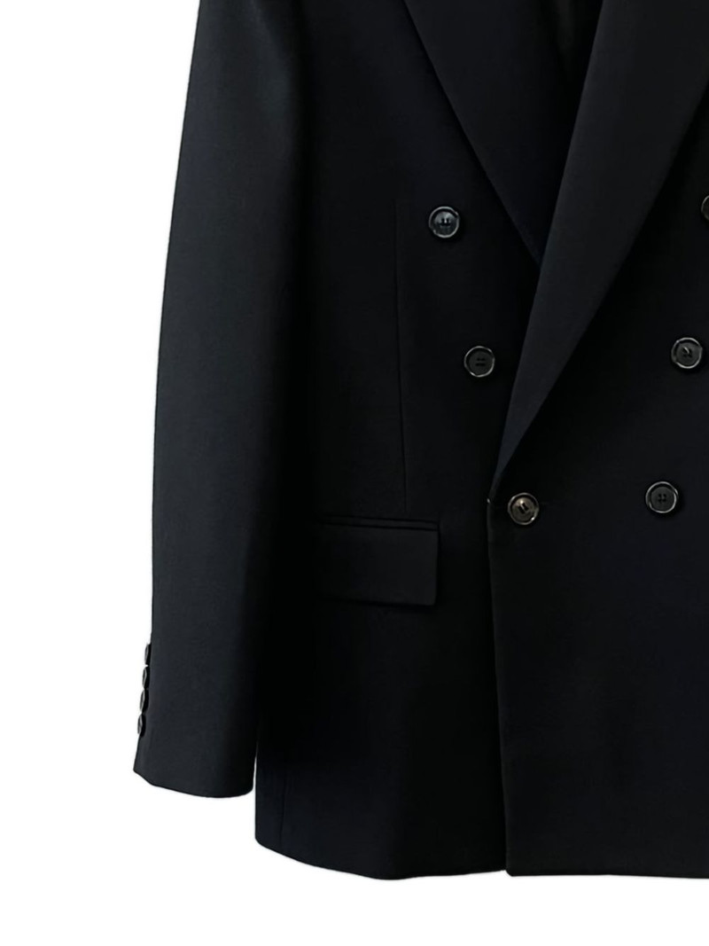 SAINT LAURENT Cassandre double-breasted wool gabardine blazer outlook