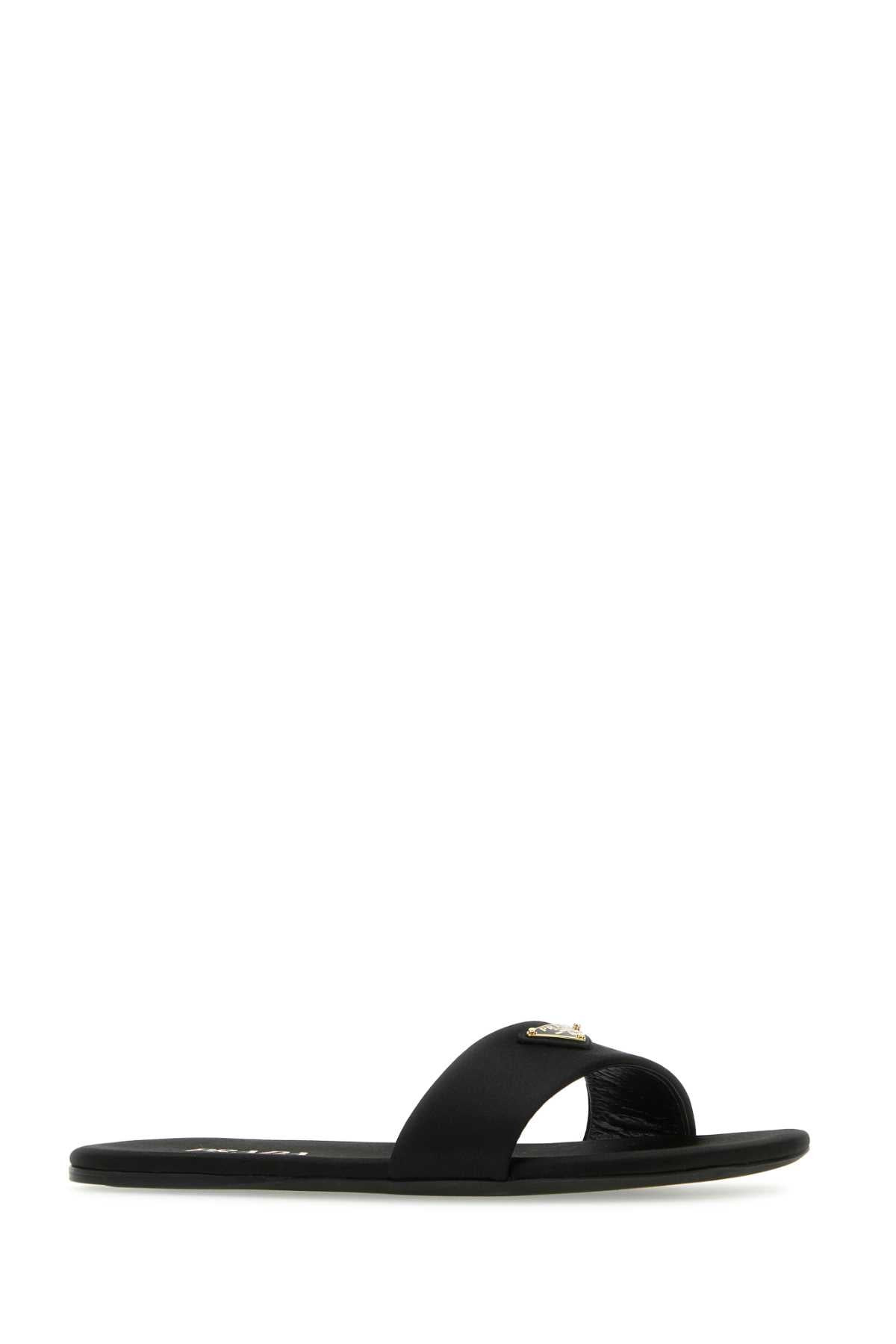 Prada Women Black Satin Slippers - 2