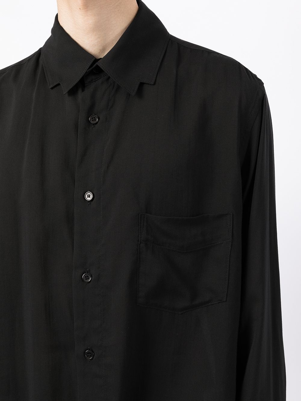 collar-detail oversize long-sleeve shirt - 5