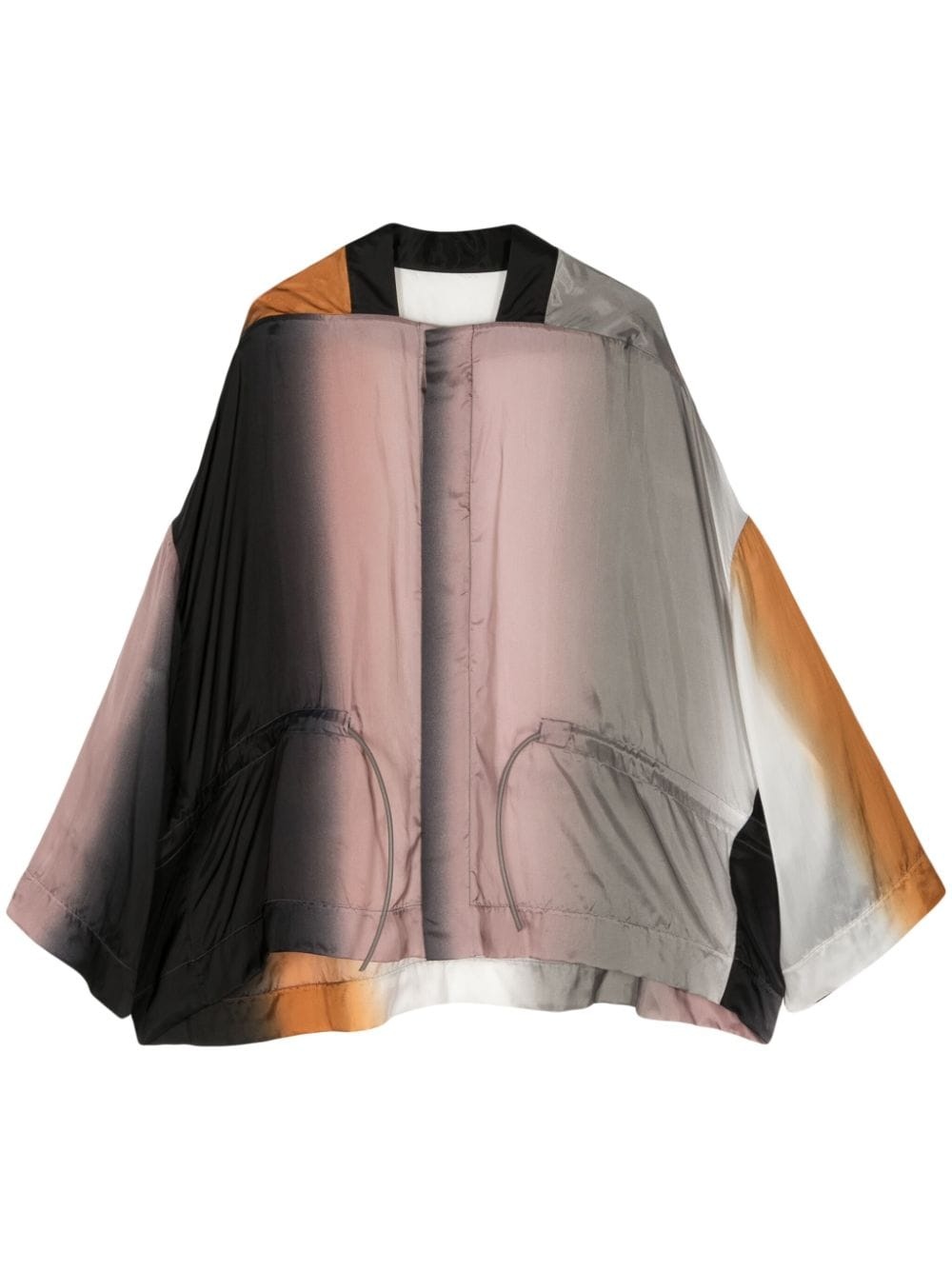 drop-shoulder satin cardigan - 1