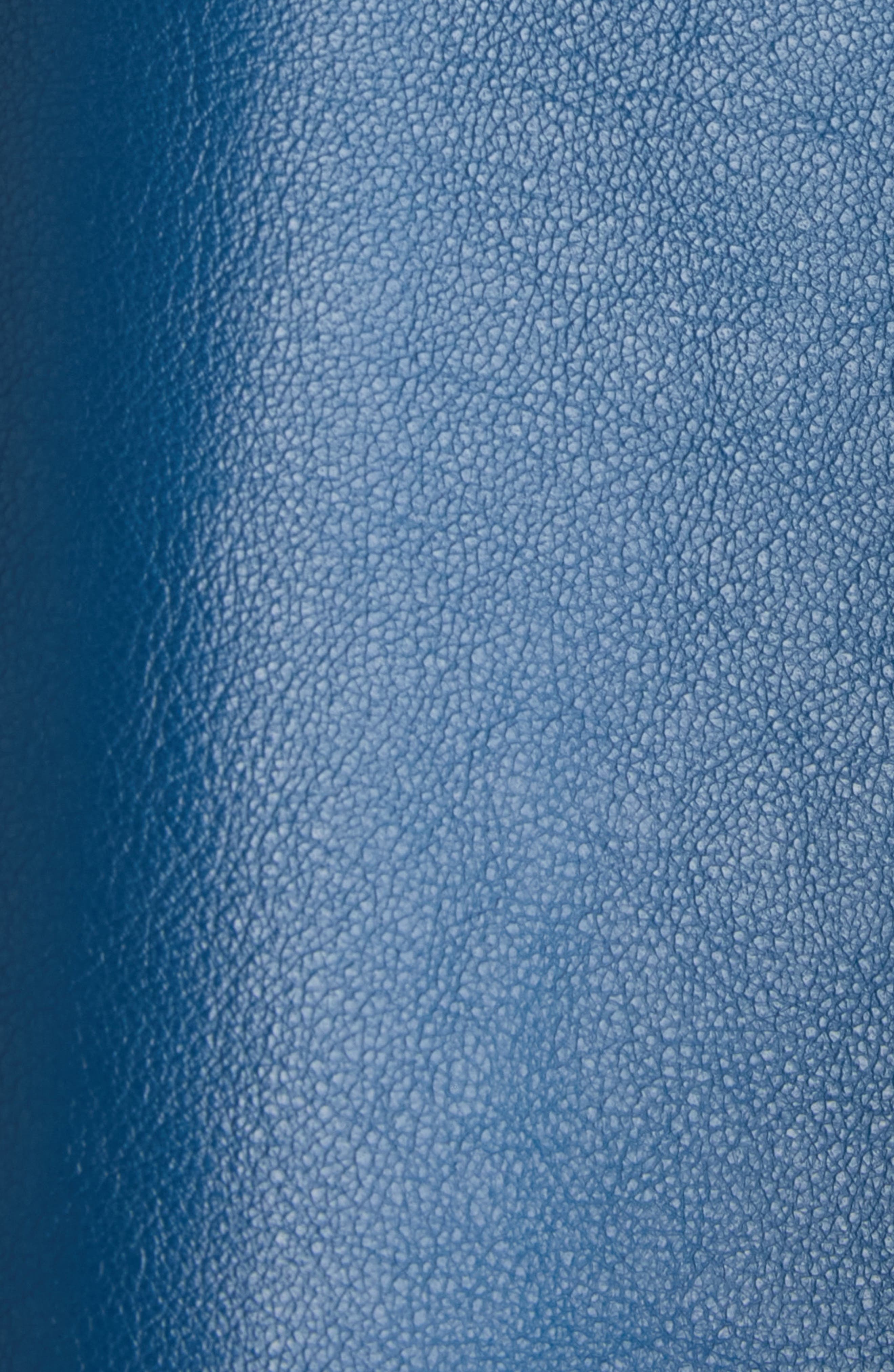 Chloé Patine Leather Car Coat in Stellar Blue at Nordstrom - 6