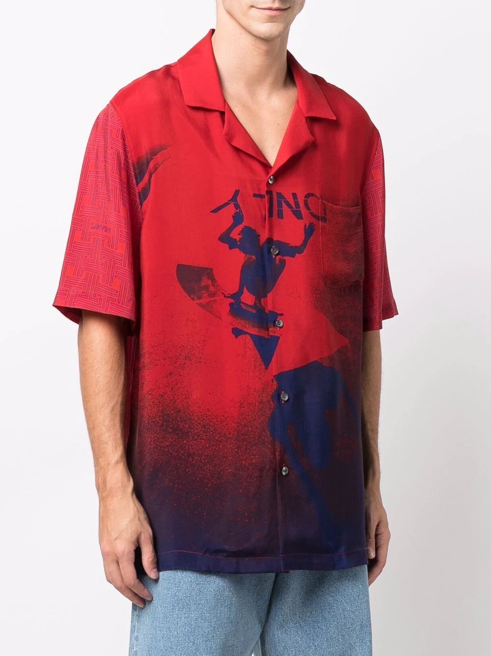 skate graphic-print JL maze bowling shirt - 3