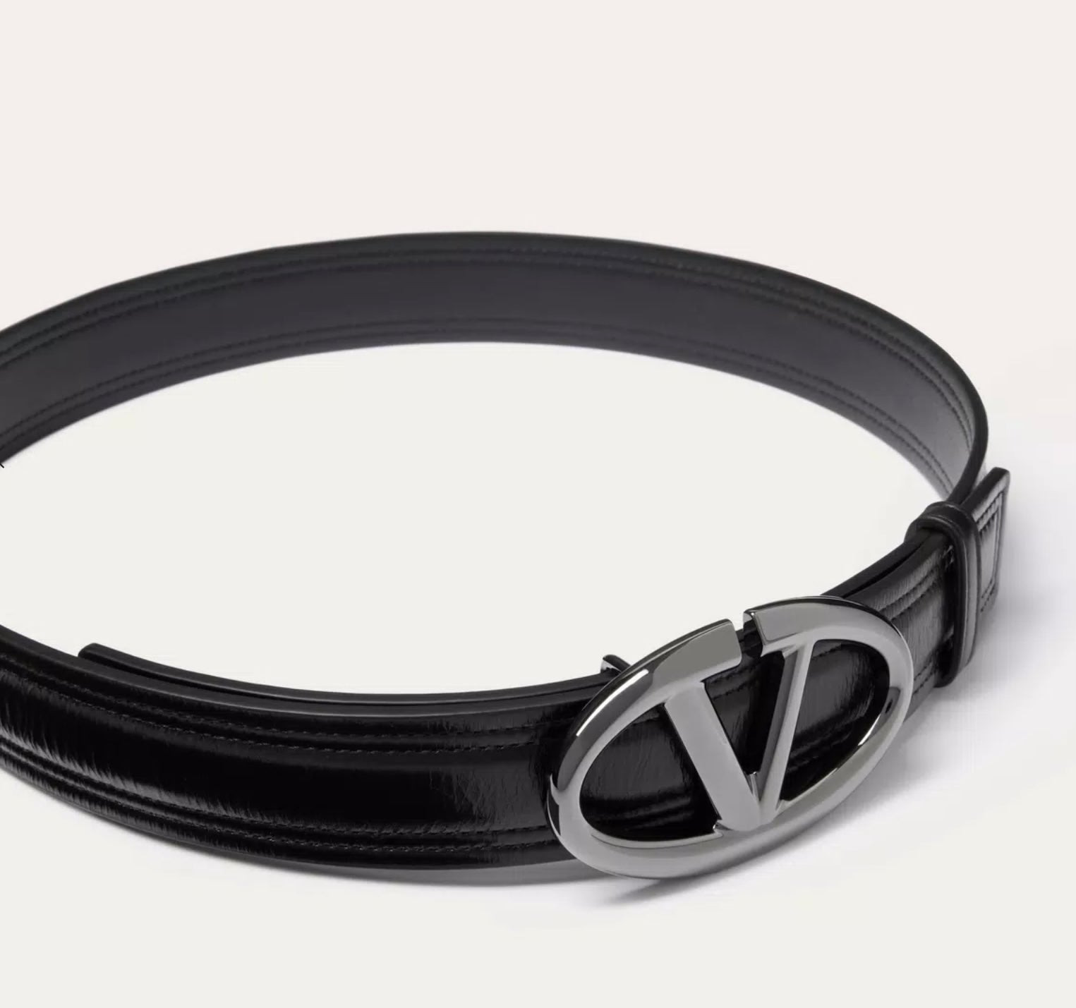 Valentino The Bold Edition Vlogo Shiny Calfskin Belt 30 Mm - 4