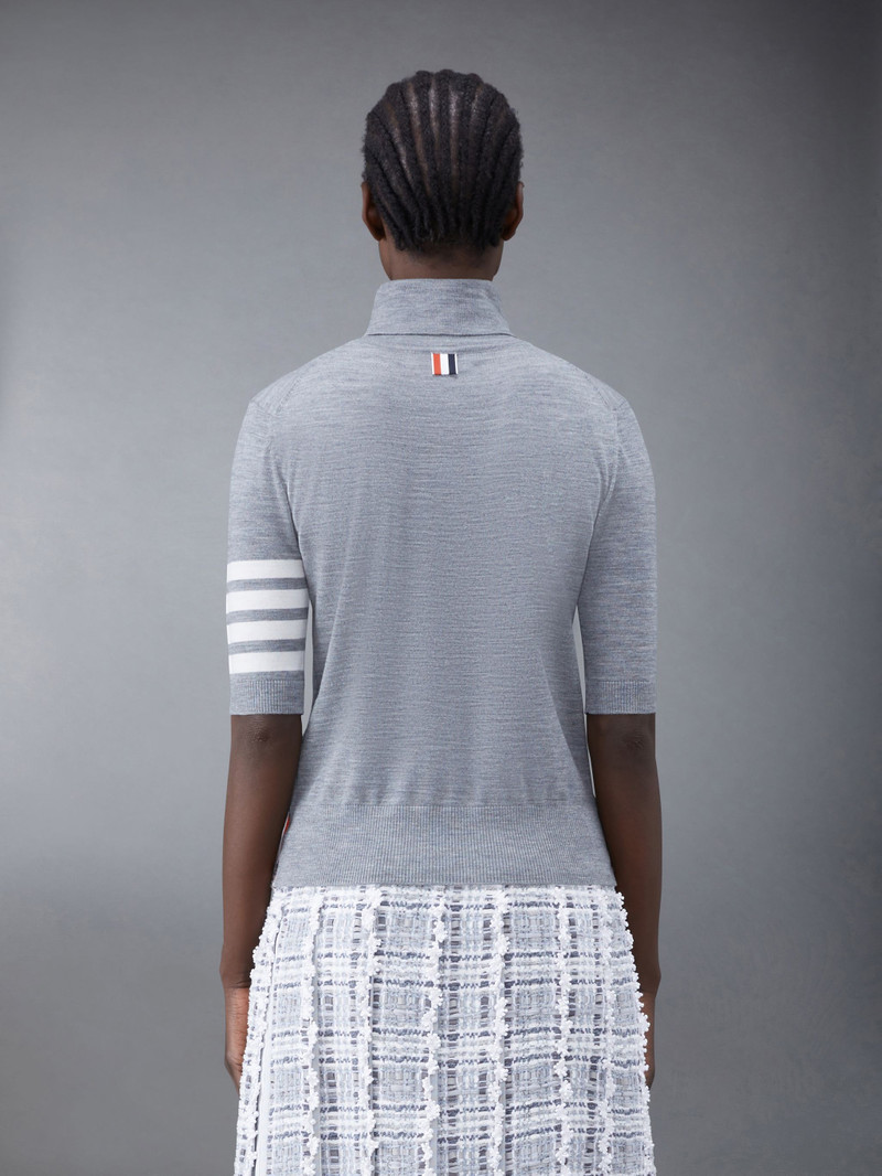 Thom Browne Fine Merino 4-Bar Relaxed Short Sleeve Turtleneck outlook