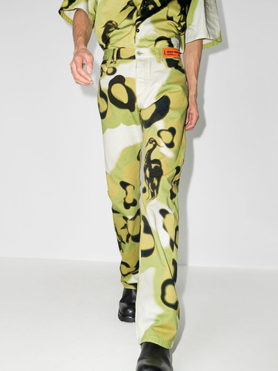 Heron Preston camouflage print loose jeans outlook