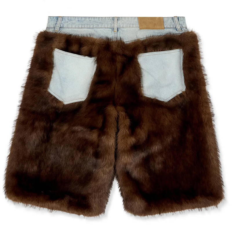 KidSuper FUR SHORTS - BROWN outlook