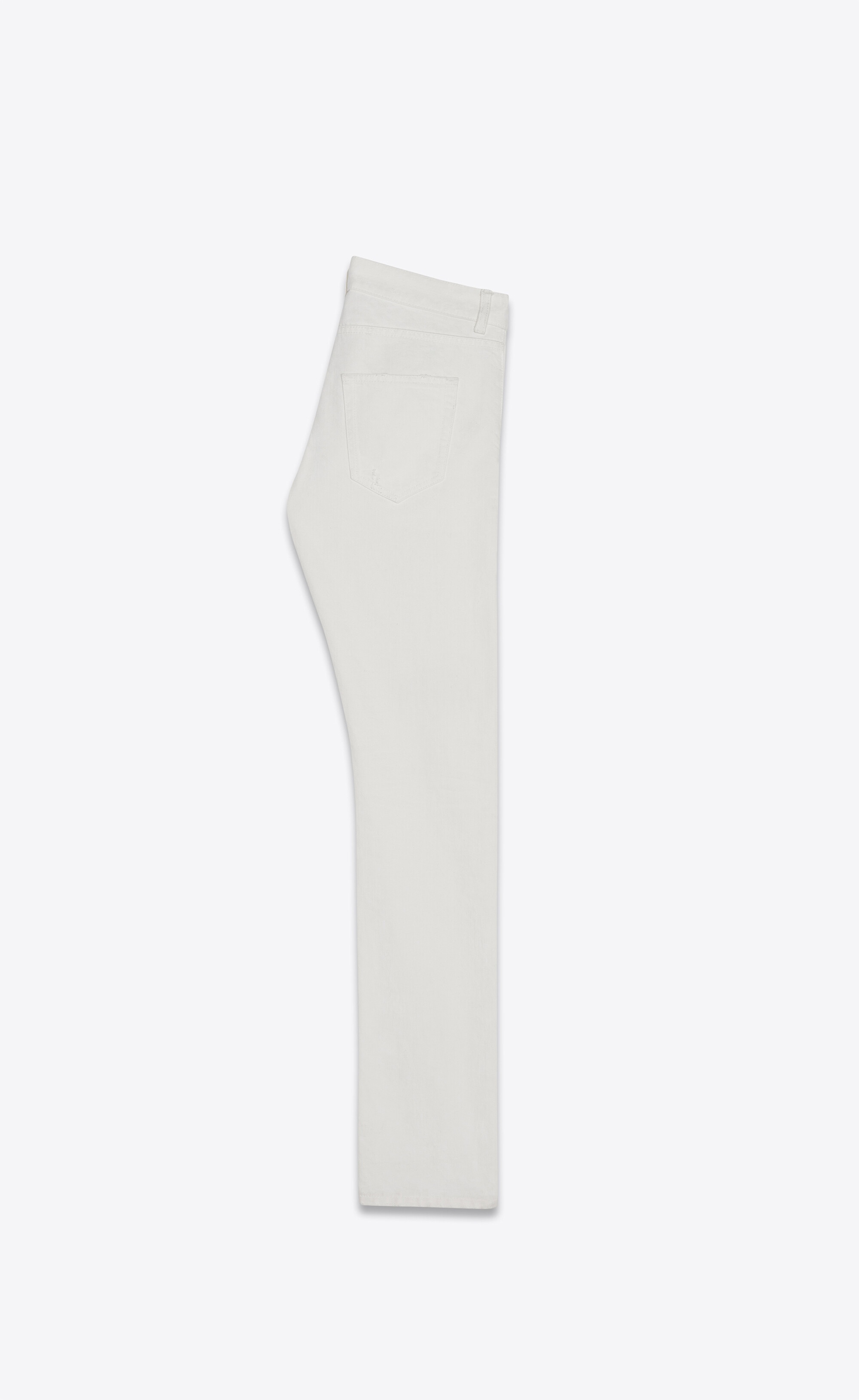 slim jeans with holes in white stonewash denim - 2
