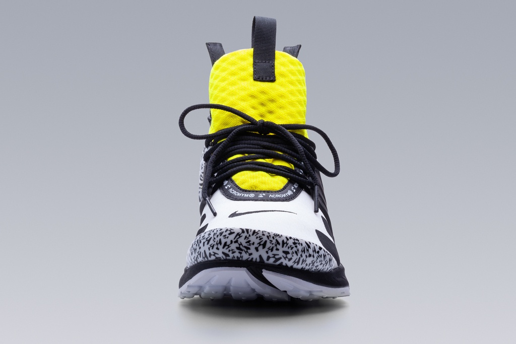 APM2-100 Nike® Air Presto Mid / Acronym® White/Dynamic Yellow/Black ] - 7