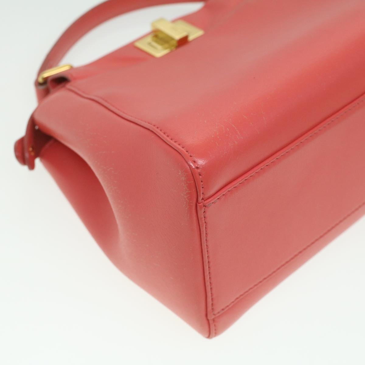 FENDI Micro Picaboo Hand Bag Leather Orange - 8