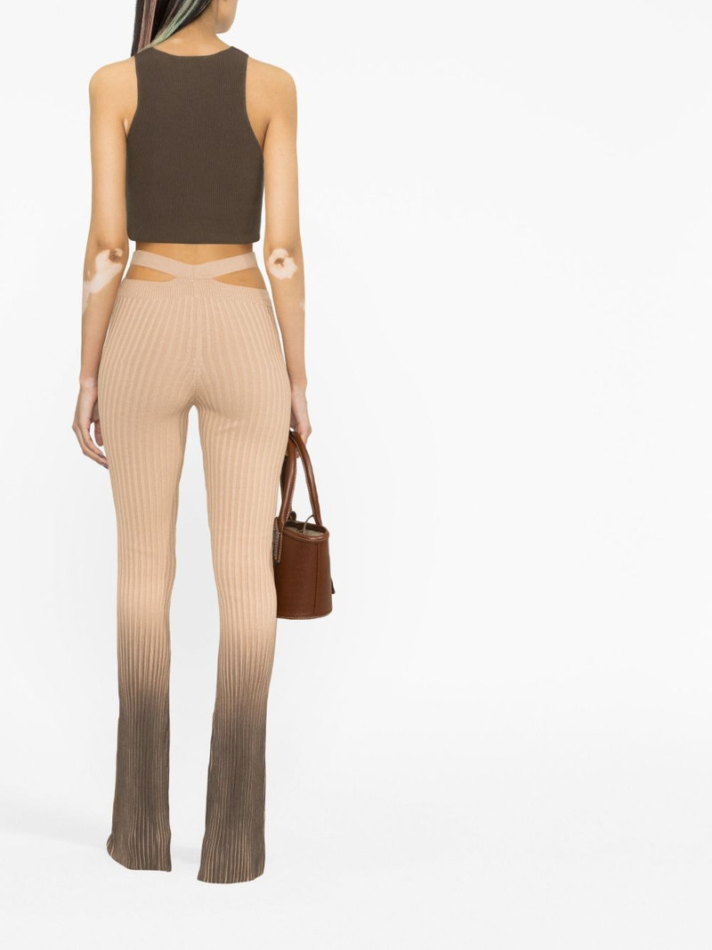 ombré-effect ribbed-knit trousers 4