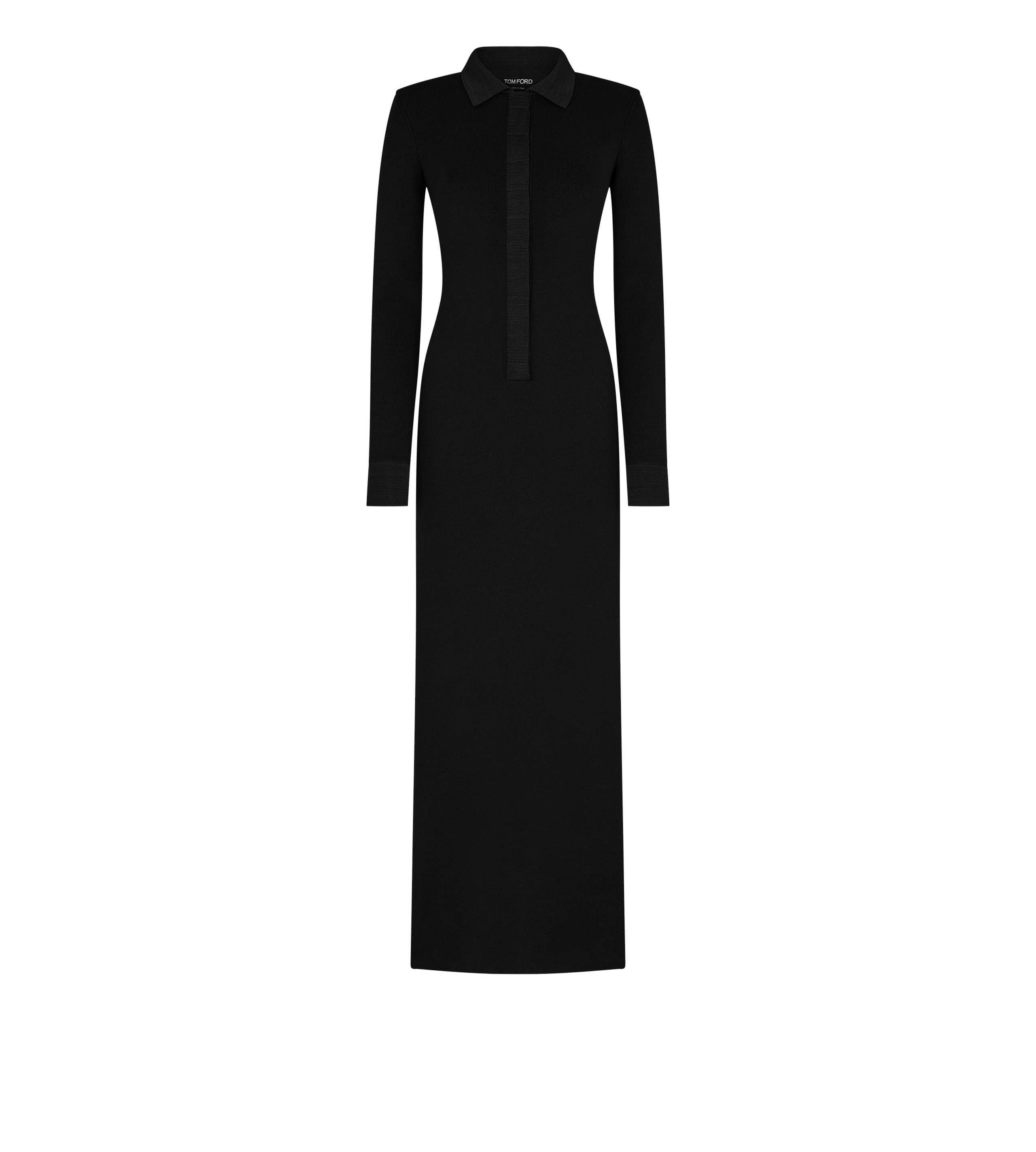 FULL NEEDLE STRETCH WOOL POLO MAXI DRESS - 1