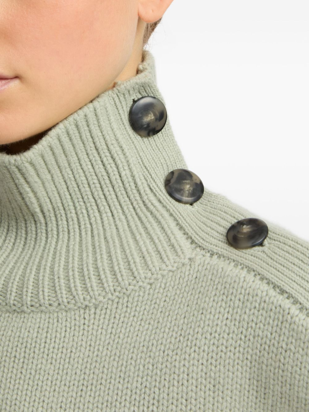 high-neck button-detail sweater - 5