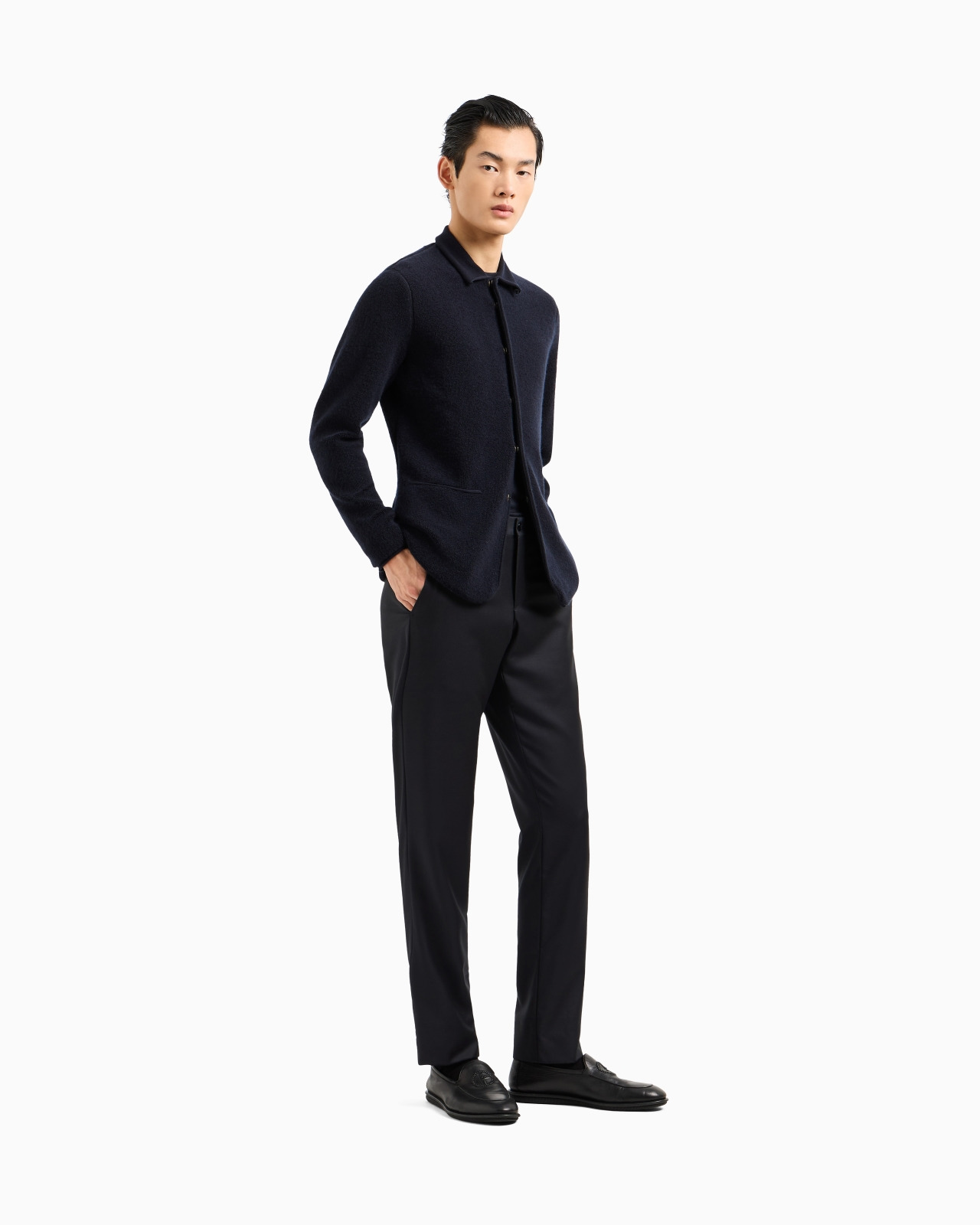 Icon single-breasted jacket in loop-stitch cashmere - 2