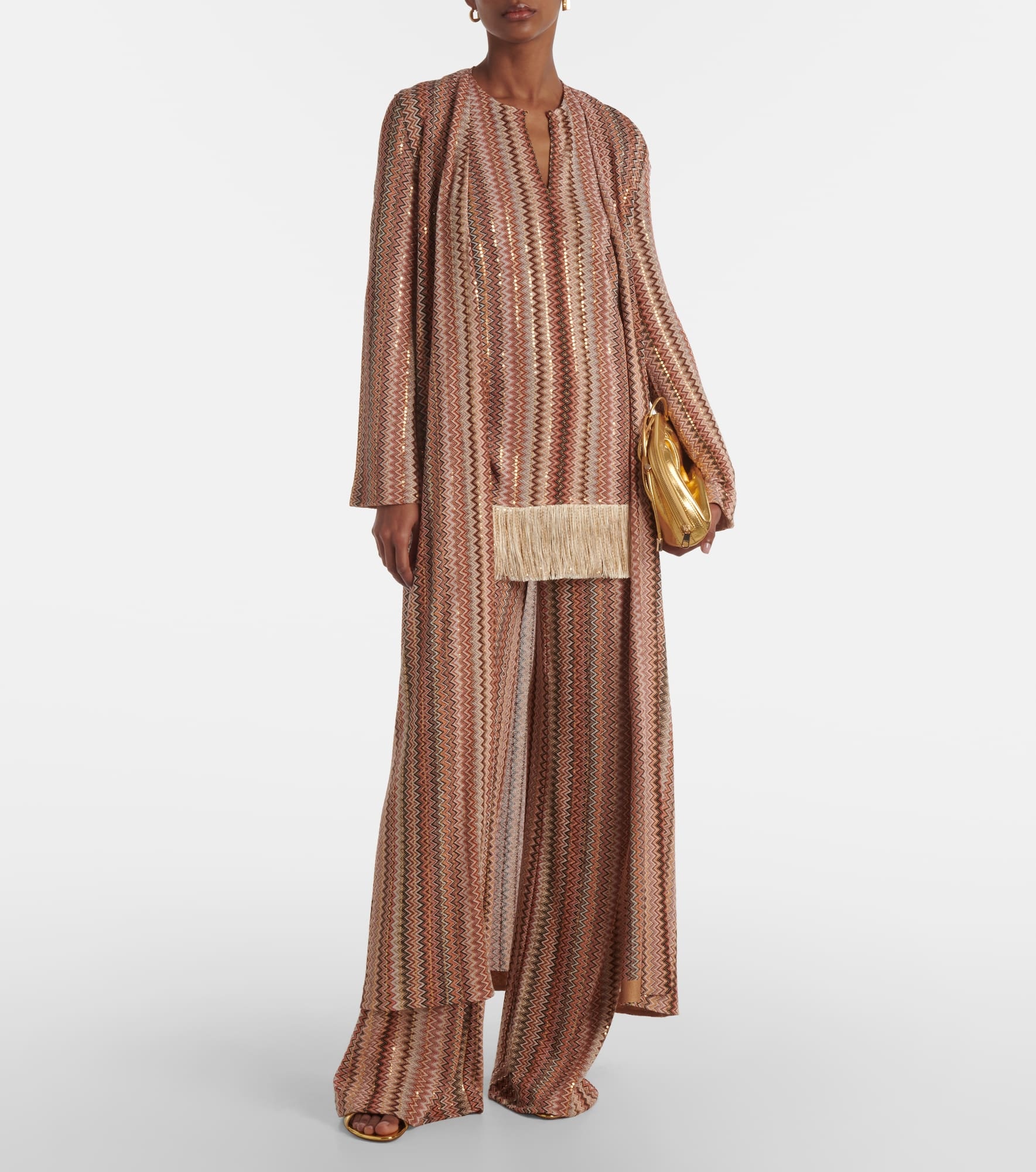 Zigzag fringed lamé blouse - 2