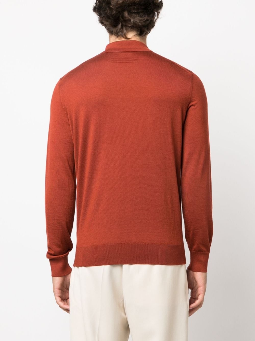 long-sleeved knit polo shirt - 4