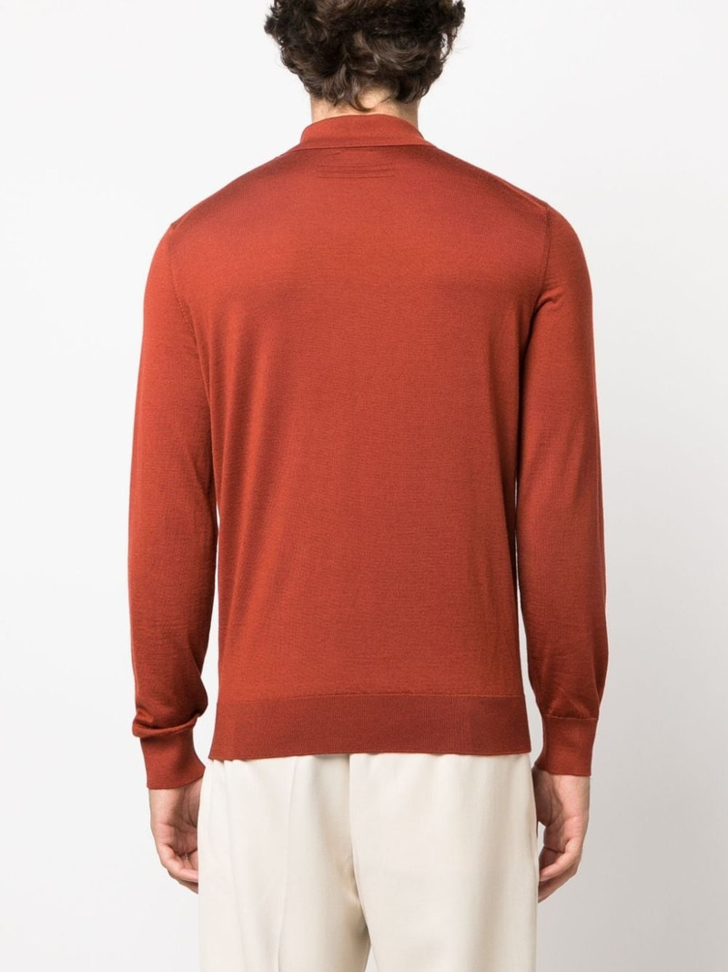 long-sleeved knit polo shirt 4