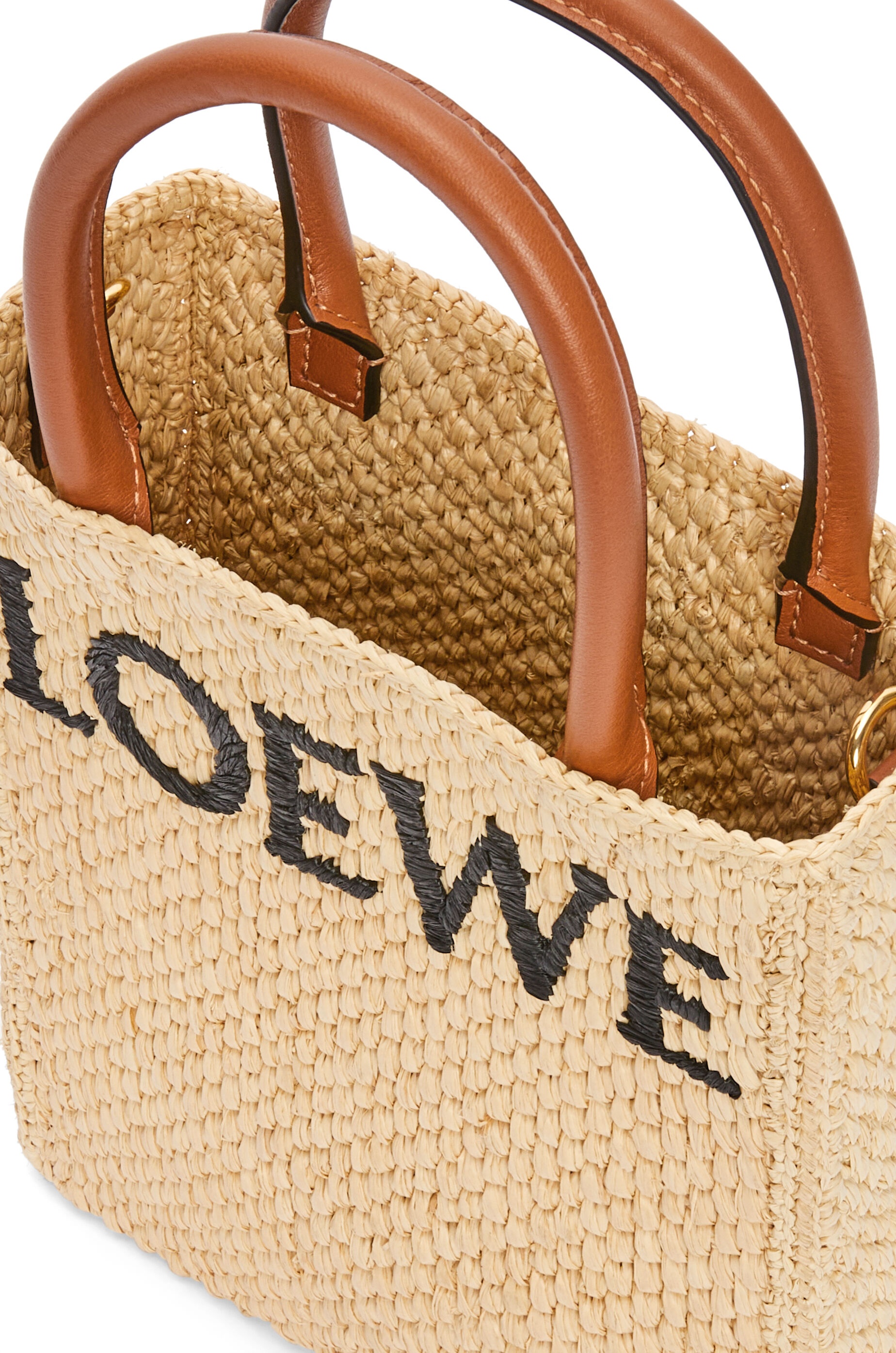 LOEWE Standard A5 Tote Bag In Raffia Natural/Black in Raffia with