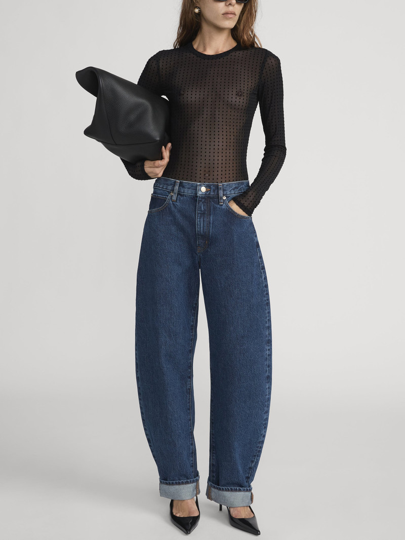 FRAME The Mesh Polka Dot Top outlook