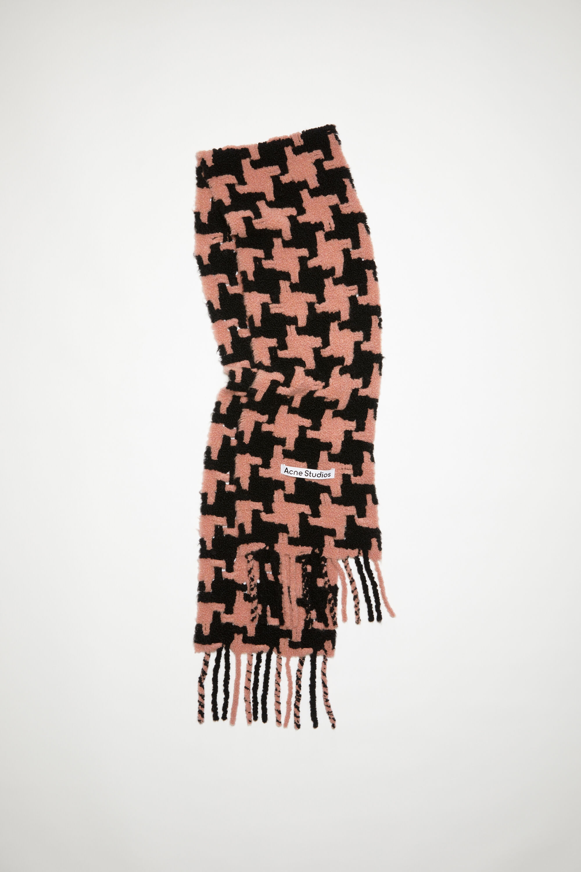 Houndstooth scarf - Black/Pink - 1