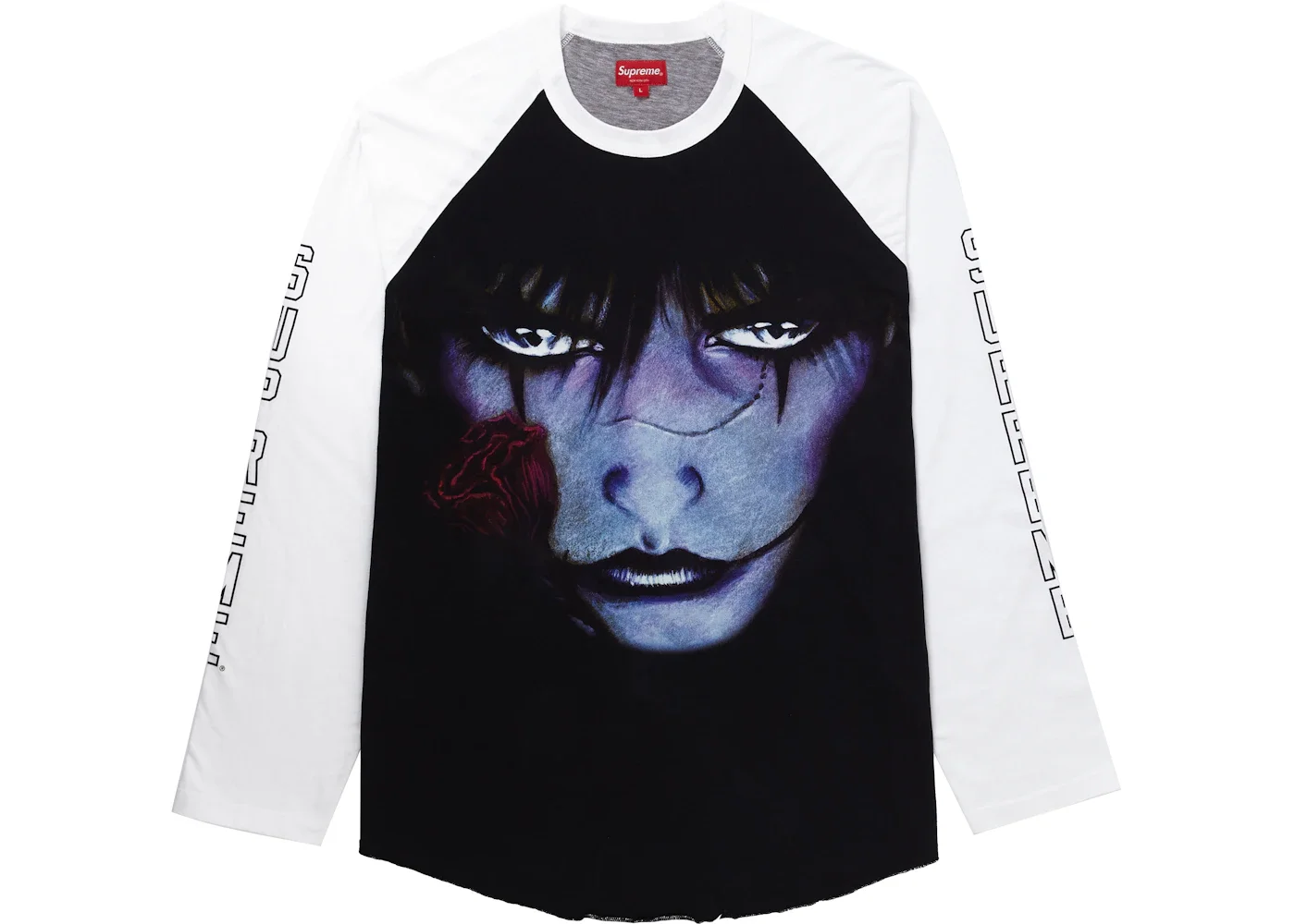 Supreme The Crow Raglan L/S Tee White Eyes - 1