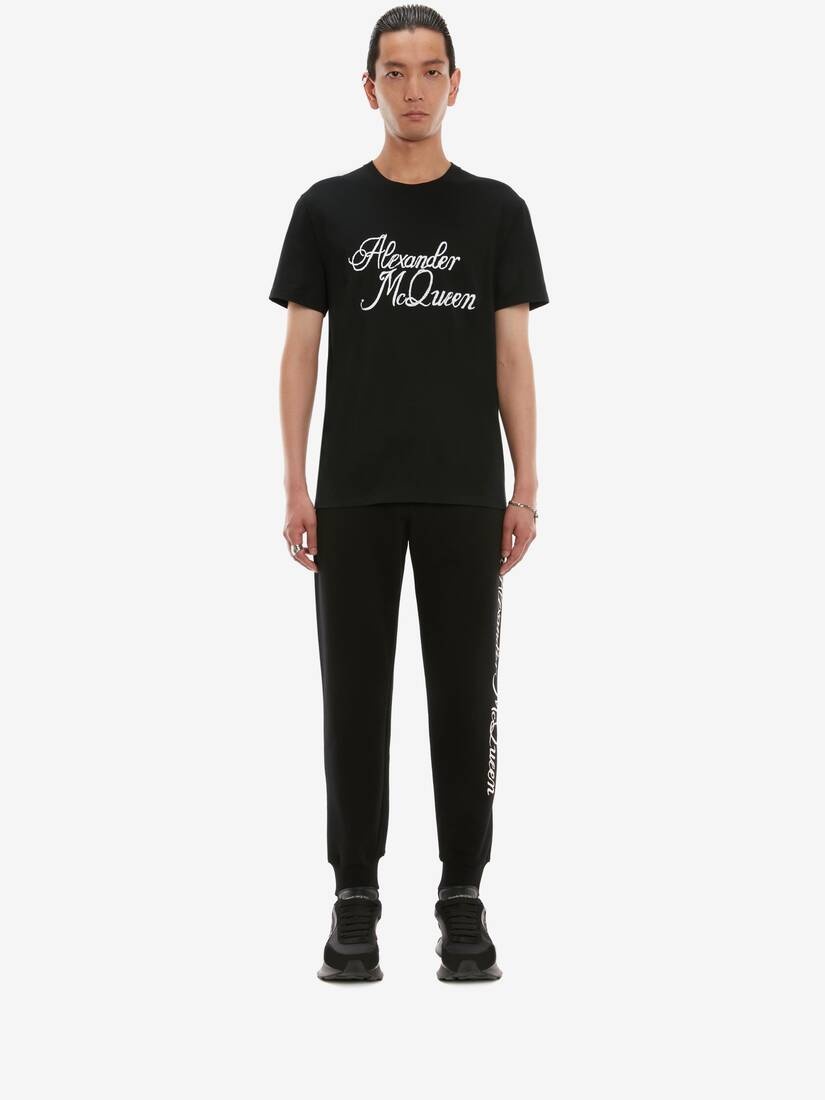 Alexander Mcqueen Signature T-shirt in Black/white - 2