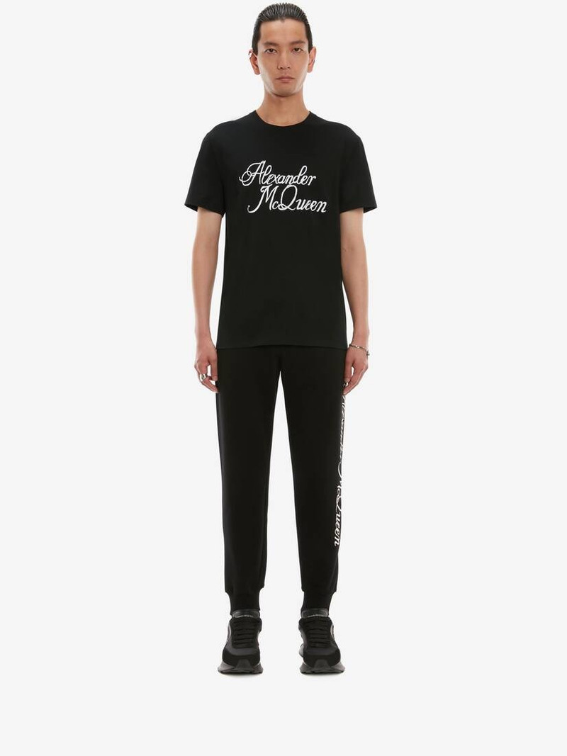 Alexander McQueen Alexander Mcqueen Signature T-shirt in Black/white outlook