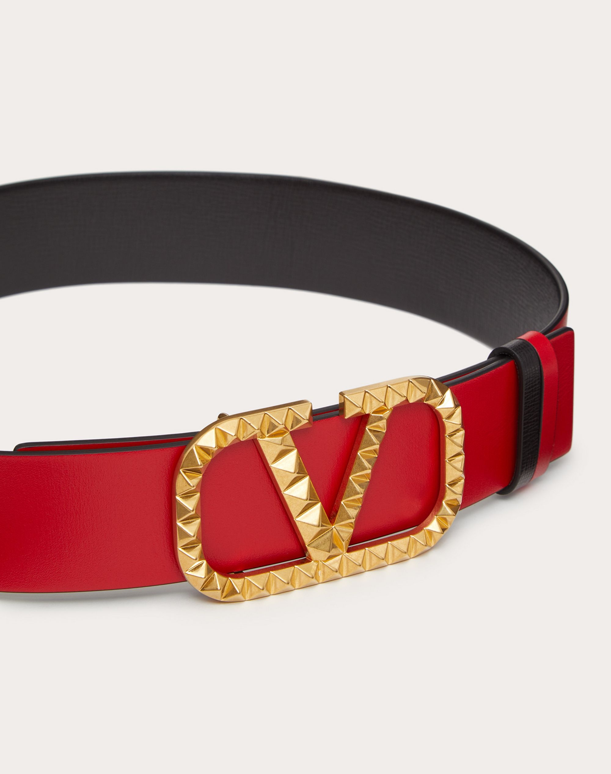 Reversible Vlogo Signature Belt In Grainy Calfskin 30 Mm by