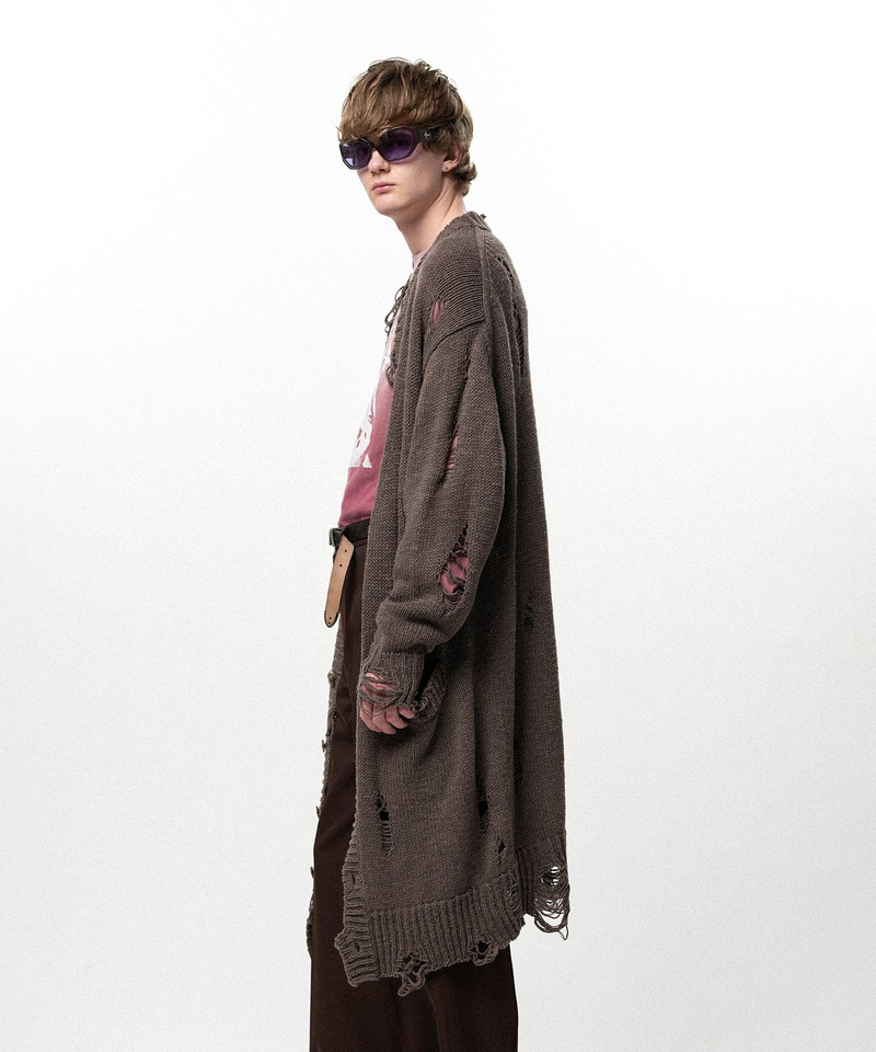 Damaged Low Gauge Long Cardigan 15