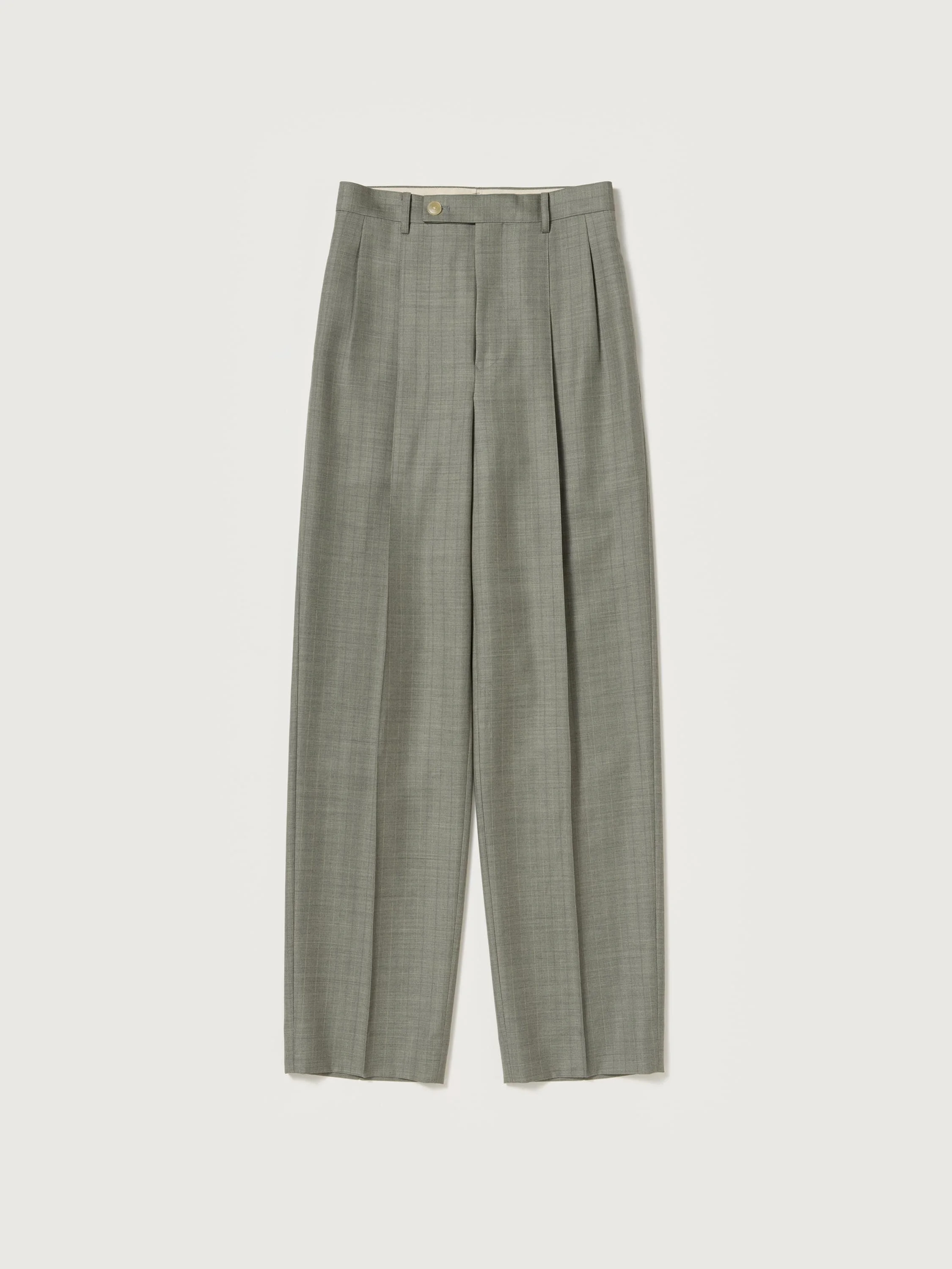 BLUEFACED WOOL TWO-TUCK SLACKS - 1
