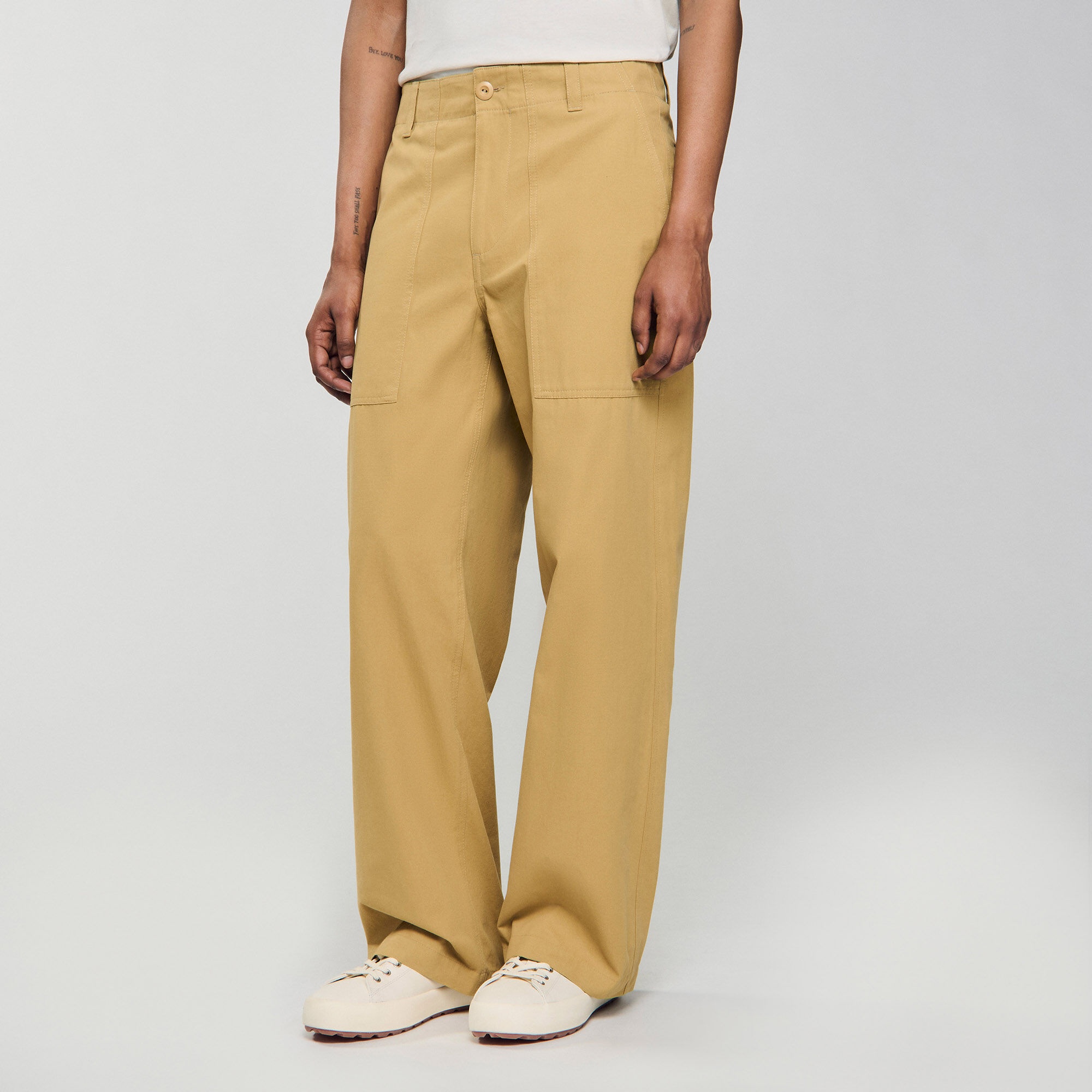 WIDE-LEG COTTON TROUSERS - 4