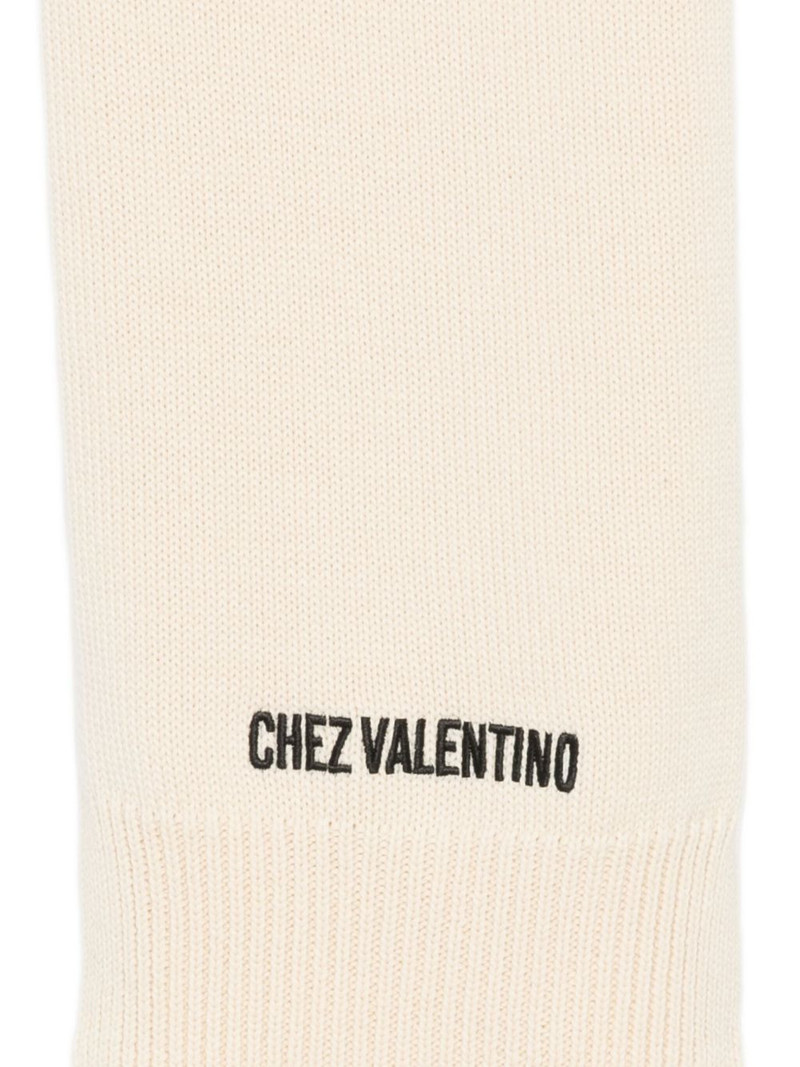logo-embroidered ribbed scarf 3