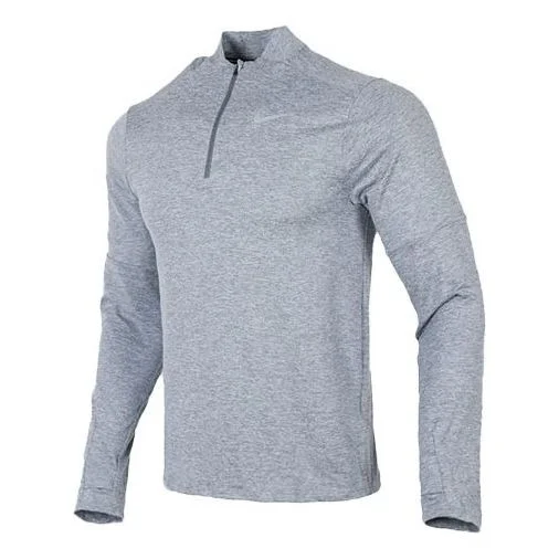 Nike Nk Df Elmnt Top Hz Casual Breathable Half Zipper Sports Long Sleeves light grey DD4757-084 - 1