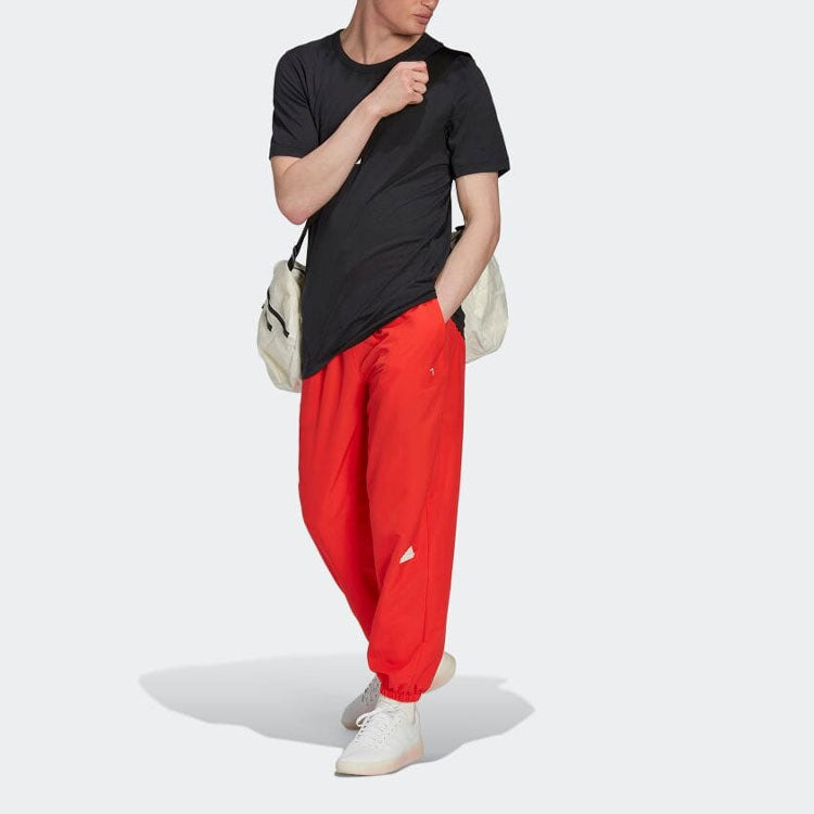 Men's adidas Solid Color Logo Bundle Feet Casual Sports Pants/Trousers/Joggers Autumn Red HG2068 - 5