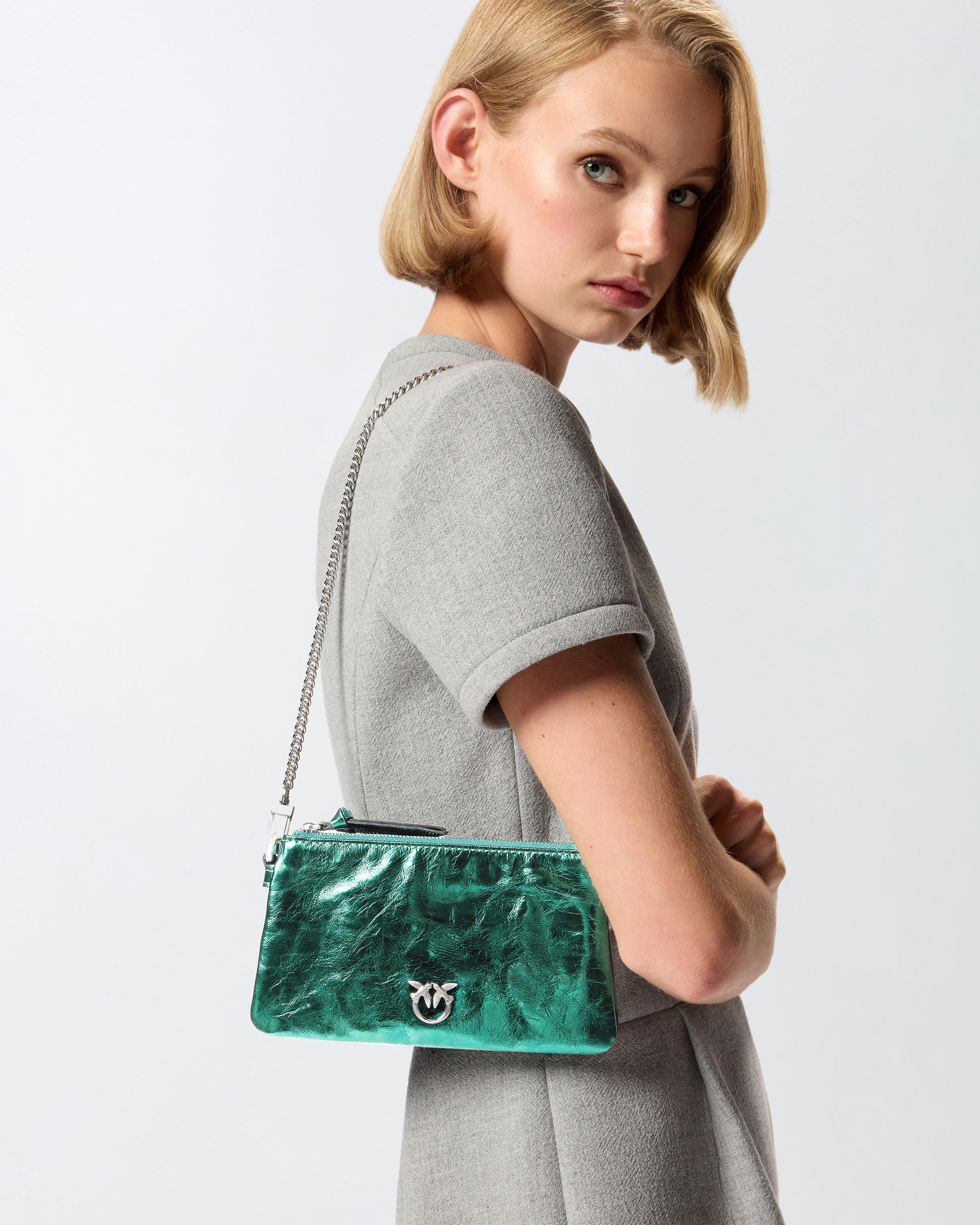 MINI DOUBLE BAG IN LAMINATED LEATHER - 6
