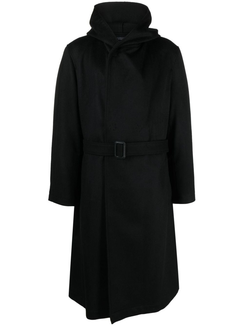 hooded belted coat 1