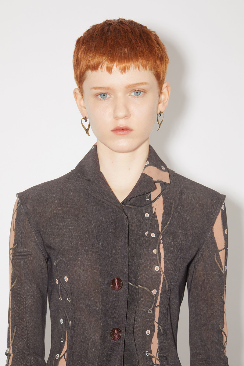 Acne Studios Heart hoops - Antique gold outlook