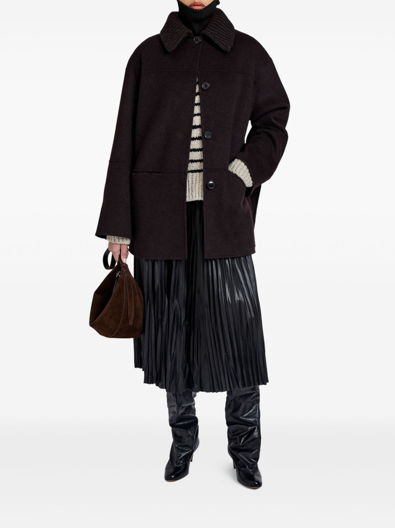 Proenza Schouler Lisa knitted-collar coat outlook