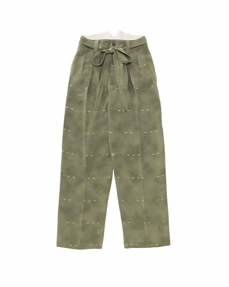 HAKAMA PANTS IRIS (CHIRIMEN) W GREEN - 1