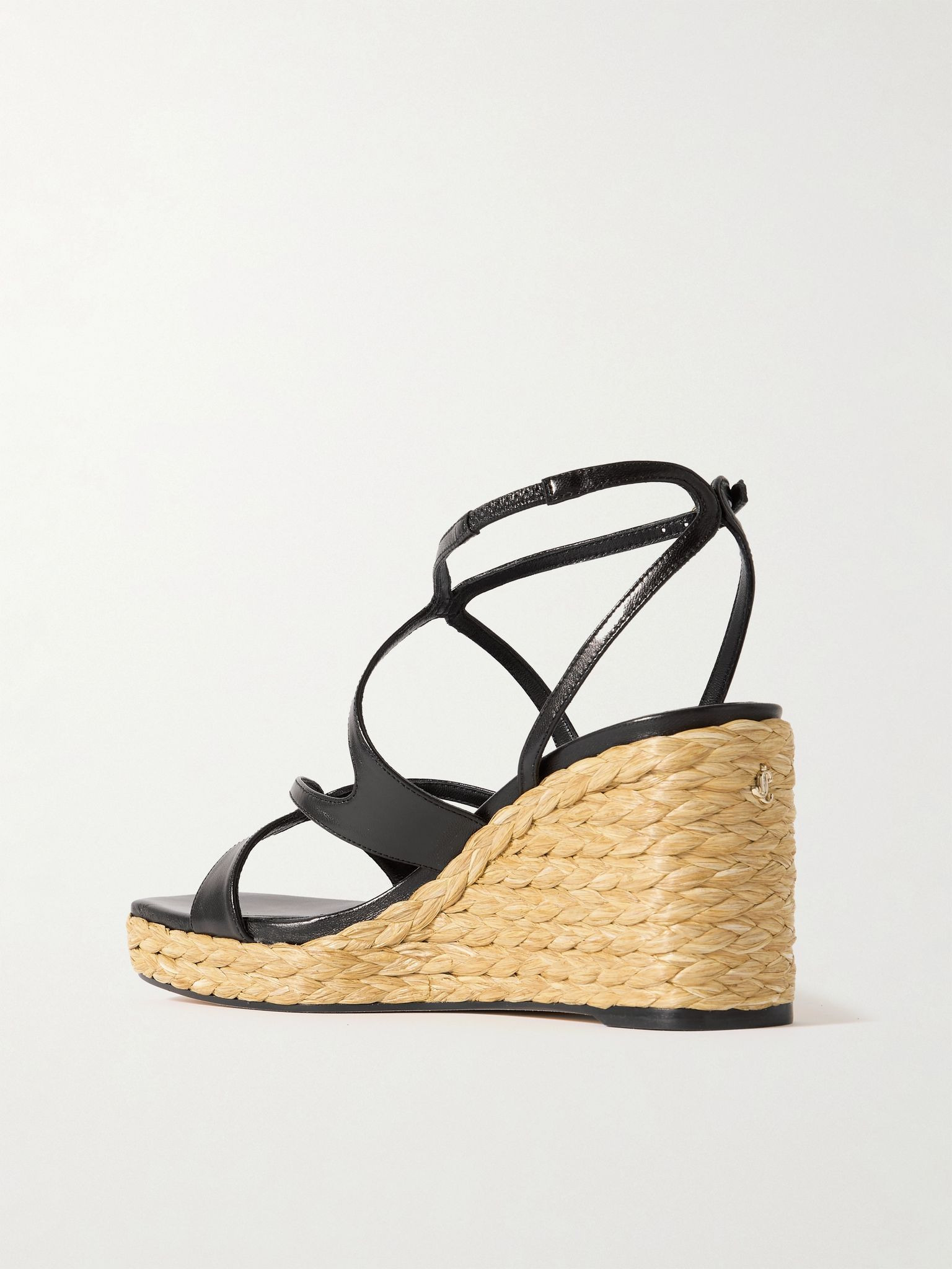 Ayla 85 leather platform espadrilles Black - 3