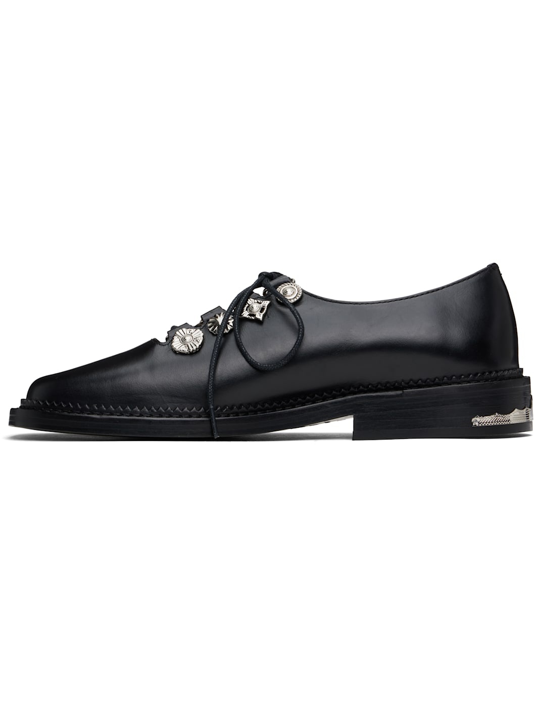 Black Hard Leather Derbys - 3