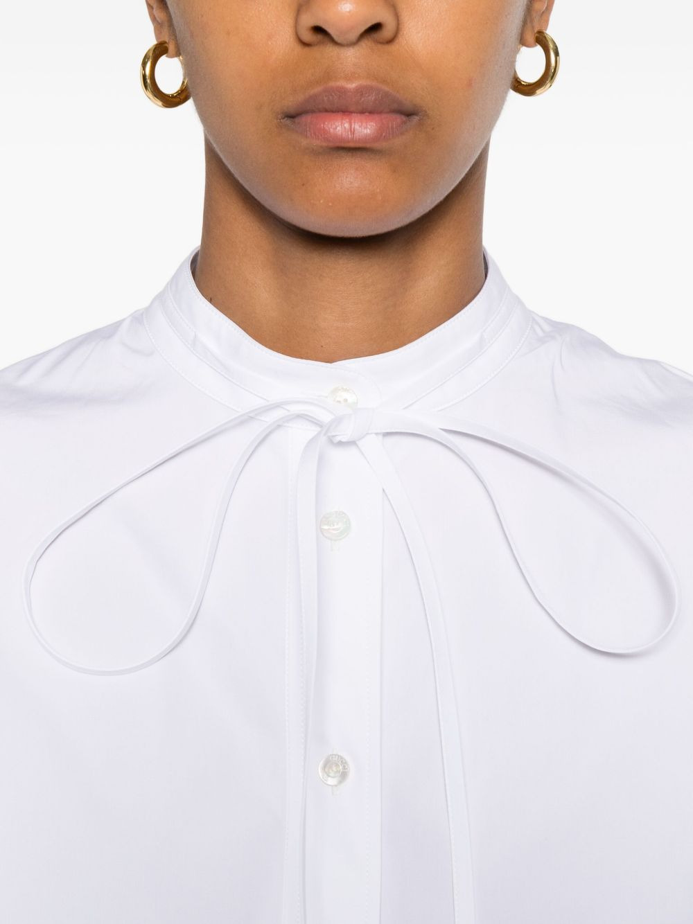neck-tie long-sleeve top - 5