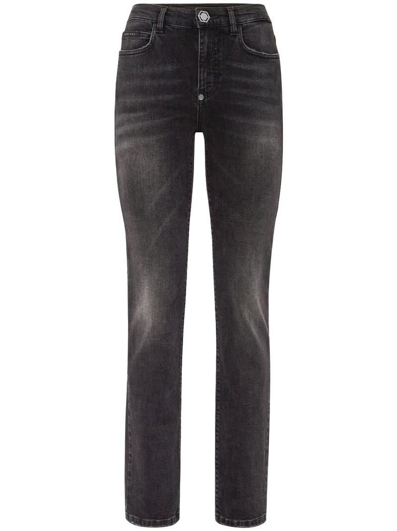 mid-rise straight-leg faded jeans 1