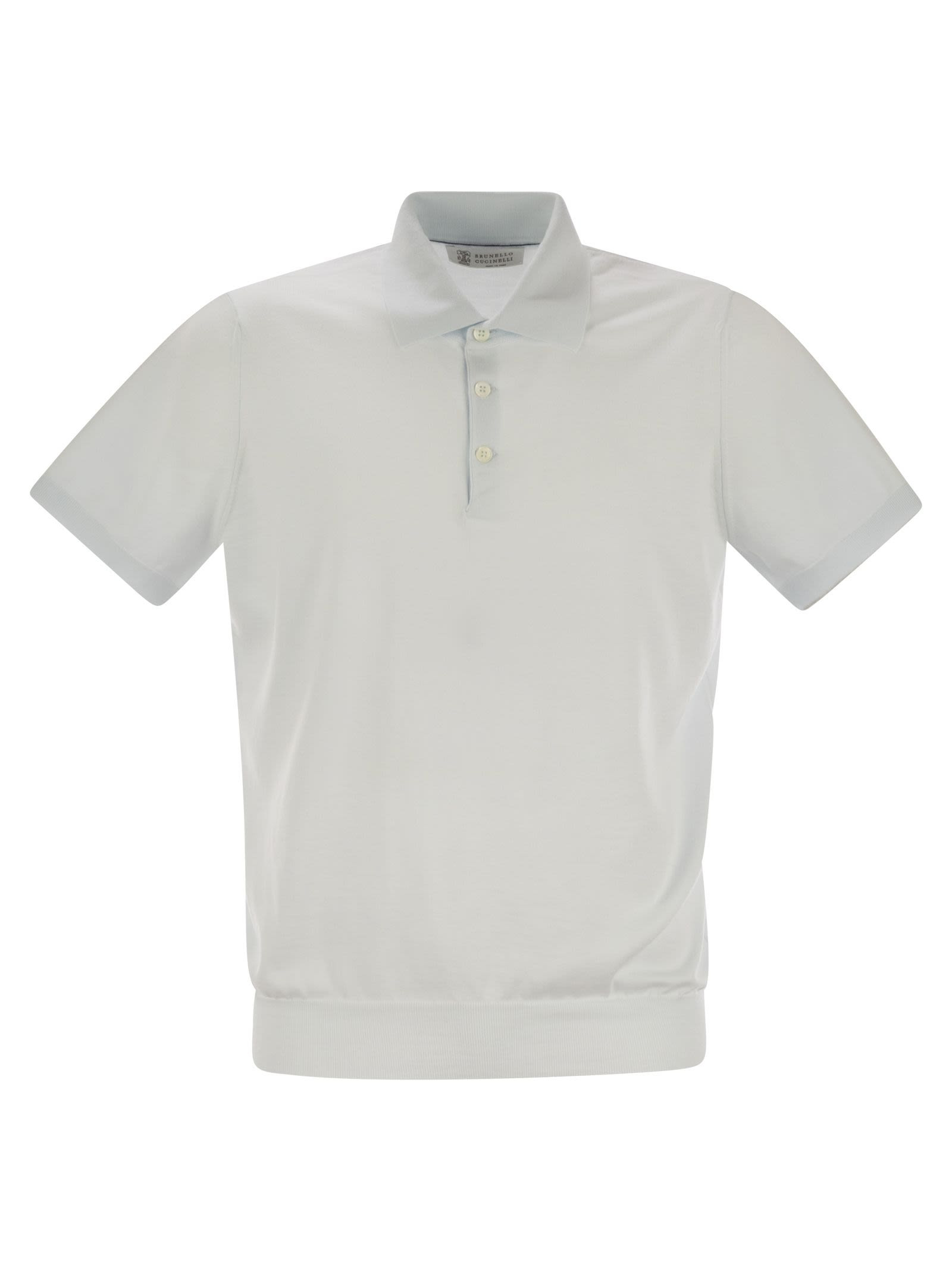 Brunello Cucinelli Men Lightweight Cotton Knit Polo Shirt - 1
