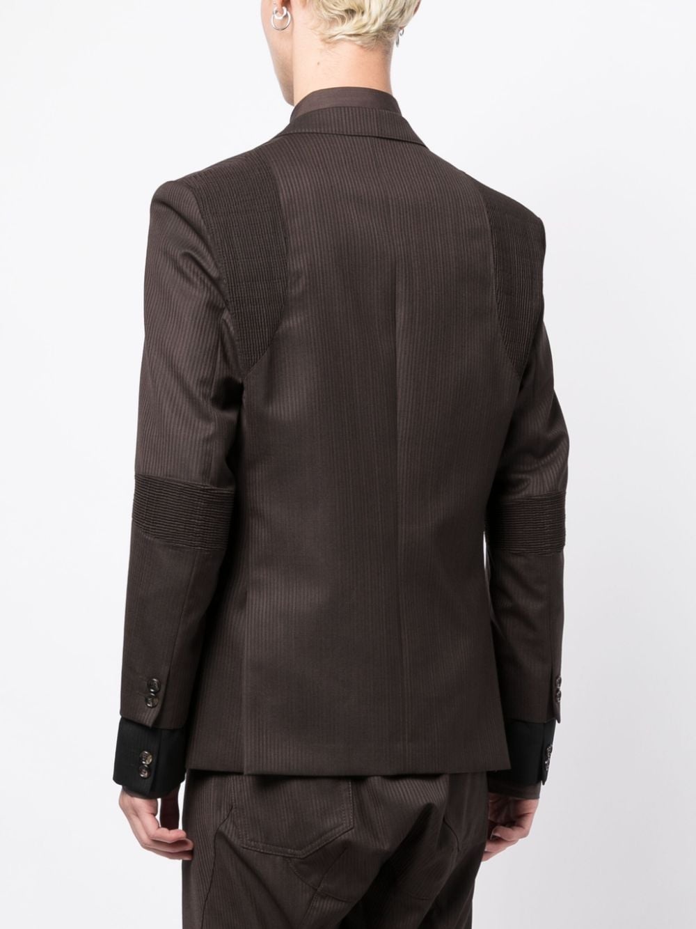 panelled wool blazers - 4